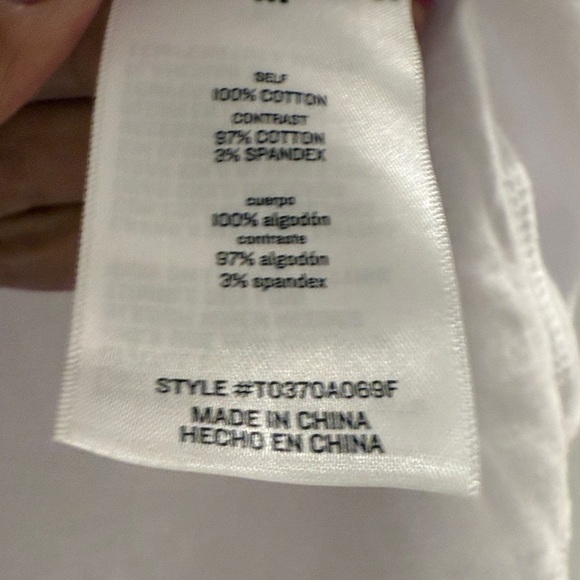 Francesca's Collections White Tee with Pink Embroidery - Picture 4 of 5